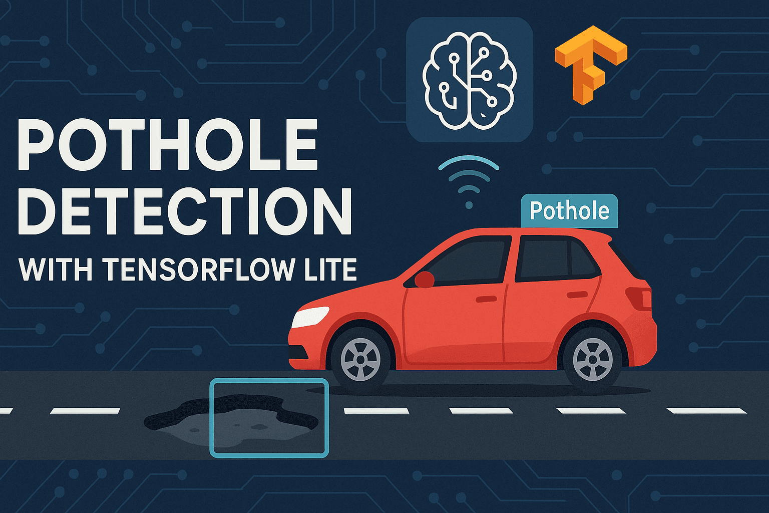 Pothole Detection - Open source Pothole Detection model using TensorFlow Lite. - Built with PYTHON, TENSORFLOW, MobileNetV2